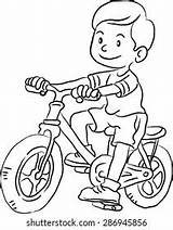 Boy Unicycle Coloring Book Vector Funny Stock Royalty Free  sketch template