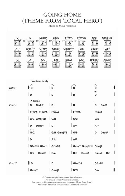 Mark Knopfler "Going Home (Theme from 'Local Hero')" Sheet Music Notes | Download Printable PDF ...