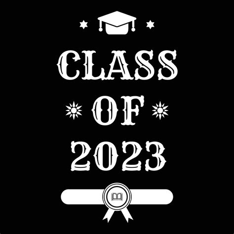 clase de 2023. logotipo de graduación para la escuela secundaria, graduado universitario ...