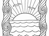 Printable Sunset Coloring Pages Sketch Page sketch template