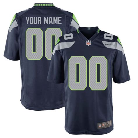 Men's Nike College Navy Seattle Seahawks Customized Game Jersey