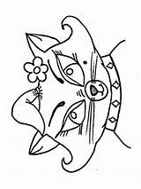 Cat Face Coloring Page  Free Printable Sheet sketch template