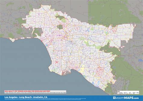 Los Angeles Zip Code Map Printable