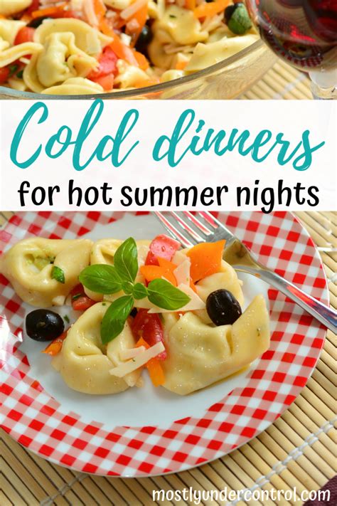 Cold Dinners for Summer - Mostly Under Control