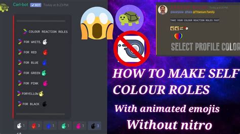 HOW TO MAKE SELF COLOUR ROLES 😱//WITHOUT NITRO //WITH ANIMATED EMOJIS ...