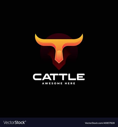 Logo cattle gradient colorful style Royalty Free Vector