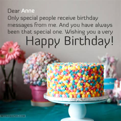 Happy Birthday Anne Cakes, Cards, Wishes