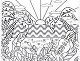 Printable Sunset Coloring Pages sketch template