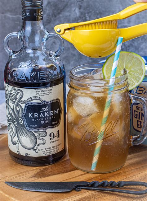 Keto Kraken Rum Cocktail AKA Dark & Stormy - Culinary Lion