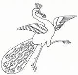 Dancing Peacock sketch template