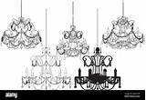 Luster Chandelier Vector Illustration Isolated On White Background A  sketch template