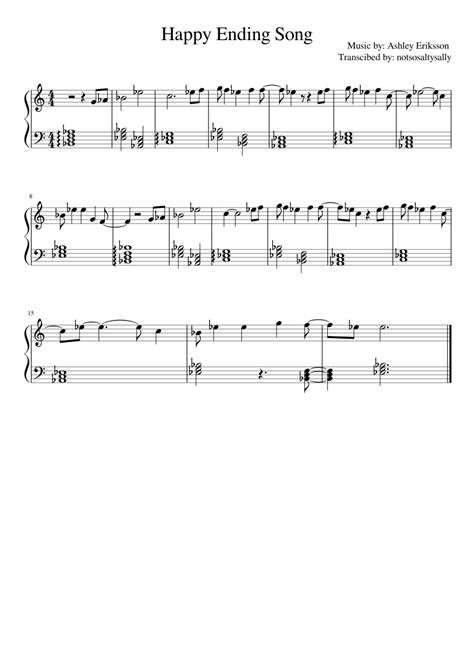 Happy Ending Song sheet music for Piano download free in PDF or MIDI