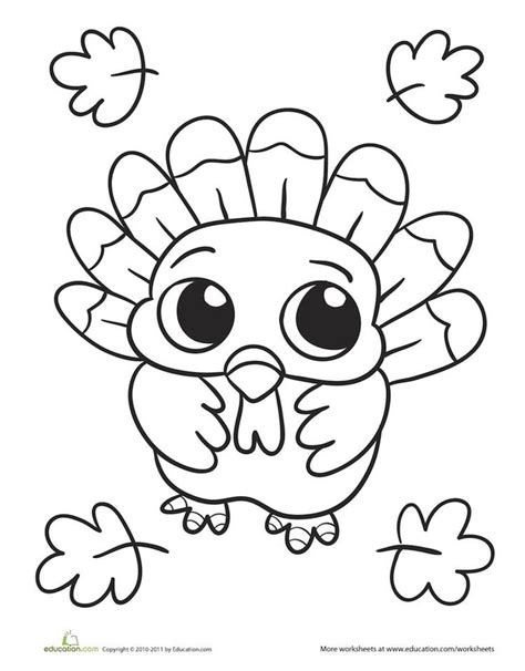 Thanksgiving Baby Turkey Coloring Pages Printable | Tooth the Movie