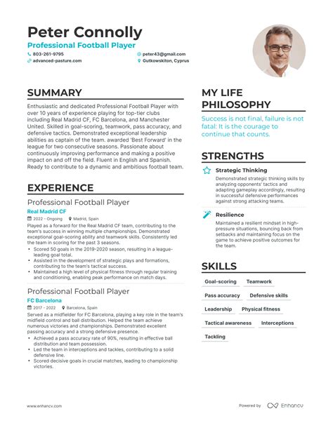 3 Successful Professional Football Player Resume Examples And Writing ...