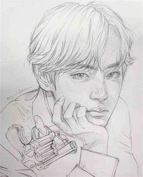 V Bts Drawings Sketch In 2020 Bts Drawings Easy Drawings Drawings | Images and Photos finder