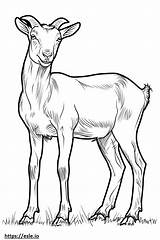 American Pygmy Goat Full Body coloring Page sketch template