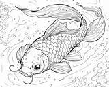 Koi Fish Coloring Pages sketch template