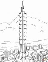 Taipei 101 Coloring Page Sketch Coloring sketch template