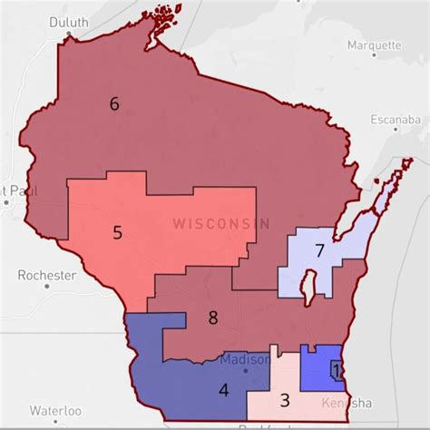 Wisconsin if it had normal political geography : r/DavesRedistricting