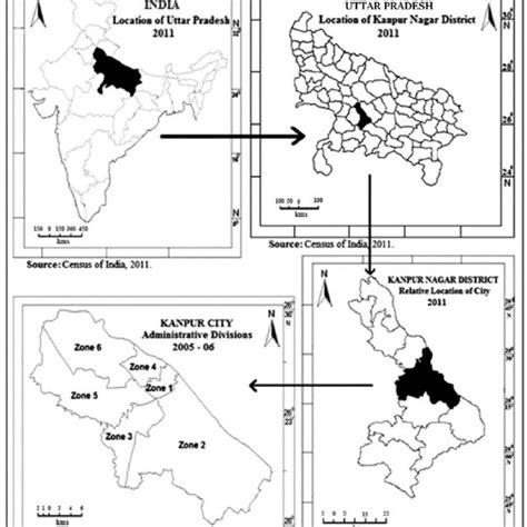 Location of the Study Area (Kanpur city) | Download Scientific Diagram