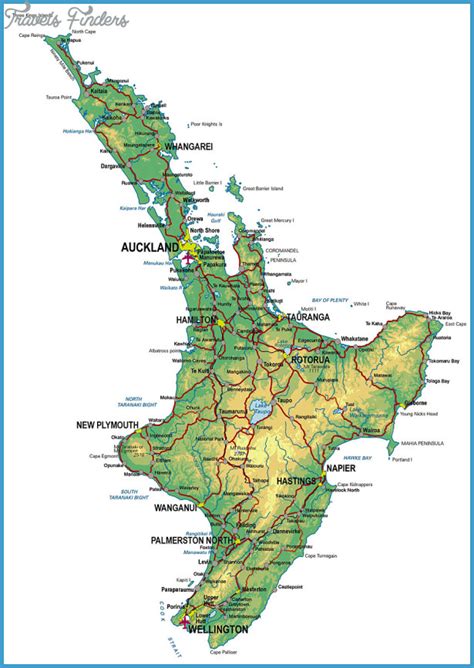 New Zealand Tourist Map - TravelsFinders.Com