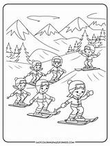 Skiing Coloring Pages 4 Free Printable  Easy sketch template