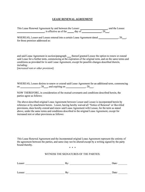 Renewal Agreement Form - Fill Online, Printable, Fillable, Blank | pdfFiller