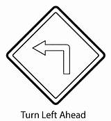 Left Turn Ahead Road Sign coloring page  Download Print Or Color sketch template