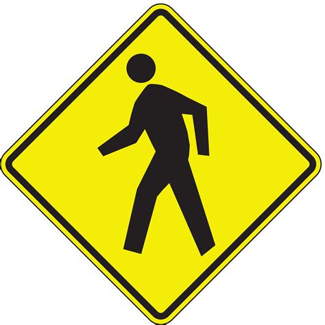 LYLE Pedestrian Crossing Pictogram Traffic Sign, MUTCD Code W11-2, 30 in x 30 in - 3ZTJ7|W11-2 ...