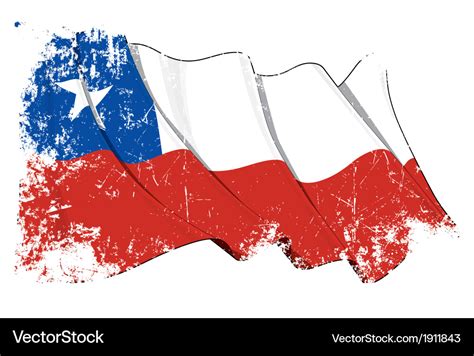 Chile flag grunge Royalty Free Vector Image - VectorStock