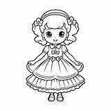 Premium Vector  Little Girl coloring book vector sketch template