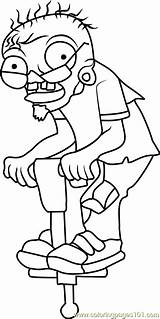 Pogo Zombie Coloring Page For Kids  Free Plants Vs Zombies Printable sketch template