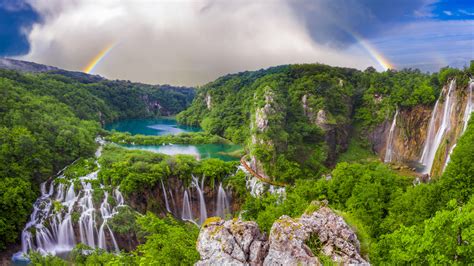 Morning over waterfalls in Plitvice Lakes National Park, Croatia ...