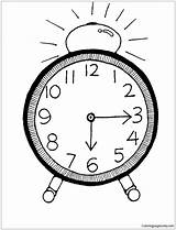 Alarm Clock Half Past Six Coloring Page  Free Printable Pages sketch template