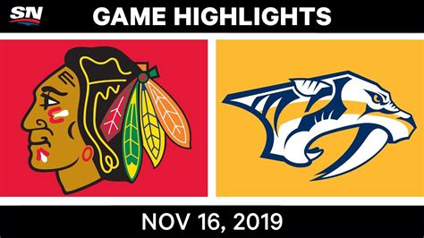 NHL Highlights | Blackhawks vs Predators - Nov. 16, 2019 - YouTube