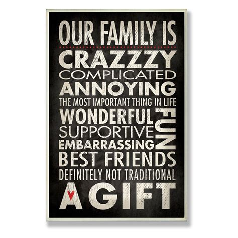 Stupell Industries Funny Family Typographic Our Family Is Crazzzy Wall ...