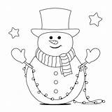 Snowman Top Hat Coloring Page sketch template