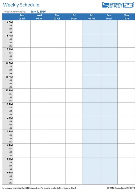 Weekly Planner With Time Slots Word Template