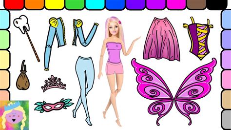 Play Barbie Dress Up | Barbie Is The Tooth Fairy | Learn Color Names | Learn Simple Clothes ...