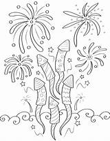 Printable Fireworks Coloring Page sketch template
