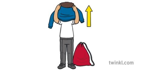 Boy Taking Off School Jumper Illustration - Twinkl