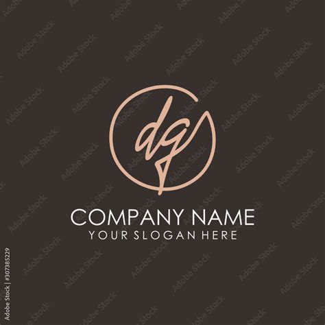 DG initials signature logo. Handwritten vector logo template connected to a circle. Hand drawn ...