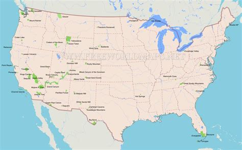 United States National Parks Map