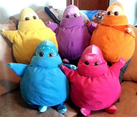 Rare 2004 Lot of ALL 5 Huge Plush BOOHBAHs Boobah Pink Orange Yellow ...