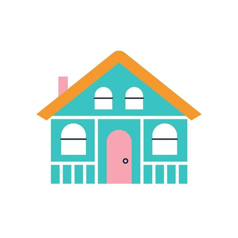 Cute blue house. Vector cartoon flat illustration 4776426 Vector Art at ...