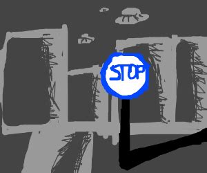 A blue stop sign - Drawception