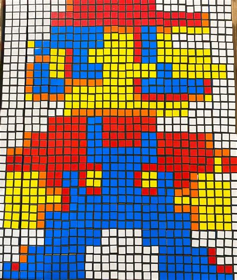 Mario Rubik’s Cube Mosaic : Mario
