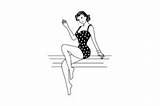 Pin Up Girl Coloring Pages sketch template