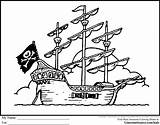 Printable Pirate Ship sketch template