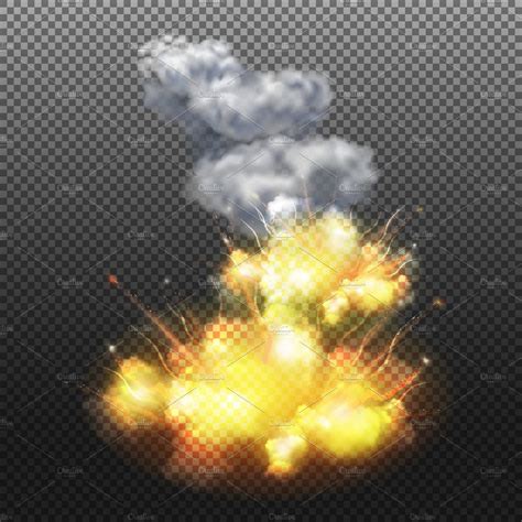 Flaming explosion composition | Photoshop Graphics ~ Creative Market